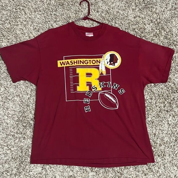 🔥🏈 Pure VINTAGE Single Stitch WASHINGTON REDSKINS on Hanes Heavyweight Tag 🔥 - Picture 1 of 10